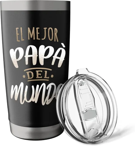 Vista 5 de El Mejor Papa Del Mundo Camisa Dia del Padre Ropa - Vaso aislado de acero inoxidable