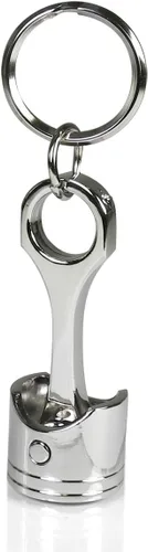 Vista 3 de iPick Image Llavero de metal cromado estilo pistón para Chevrolet Corvette C8 Stingray, solo con licencia oficial, Cromado