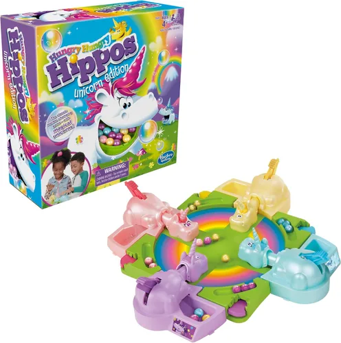 Vista 4 de Hasbro Gaming Hungry Hippos Unicorn Edition - Juego de mesa preescolar para niños de 4 años en adelante; 2-4 jugadores, regalos de Pascua para niños