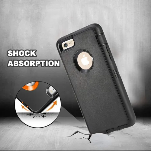 Vista 3 de Funda para iPhone 8 y iPhone 7, resistente, con función atril, protector de pantalla integrado, 4 en 1, fuerte y resistente a prueba de golpes