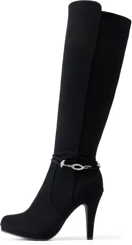 Vista 2 de DREAM PAIRS Botas de tacón alto hasta la rodilla para mujer