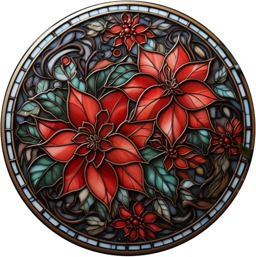 Vista 3 de Corona de Pascua de Navidad para ventana de cristal PopSockets estándar PopGrip