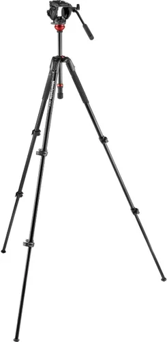 Vista 2 de Manfrotto MVK500190XV - Trípode de video, cabezal de video MVH500AH + trípode de aluminio con nivelación de 3 niveles