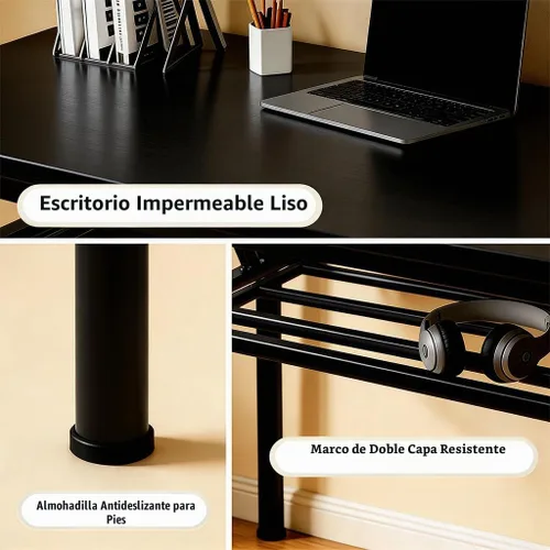 Vista 4 de Escritorio plegable para espacios pequeños, escritorio plegable para computadora de 31.5 pulgadas, no requiere montaje, mesa de estudio portátil que