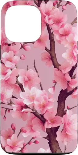 Vista 24 de Sakura Tree Japanese Funda para iPhone 17 con diseño de flores de cerezo rosa