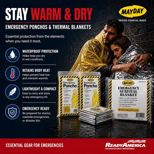 Vista 4 de Ready America 70285 kit de emergencia de lujo para 2 personas, mochila para 3 días