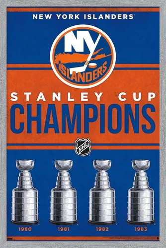 Vista 13 de Trends International NHL New York Islanders - Póster de pared Champions 23, 22.4 pulgadas de largo x 14.7 pulgadas, versión enmarcada en madera