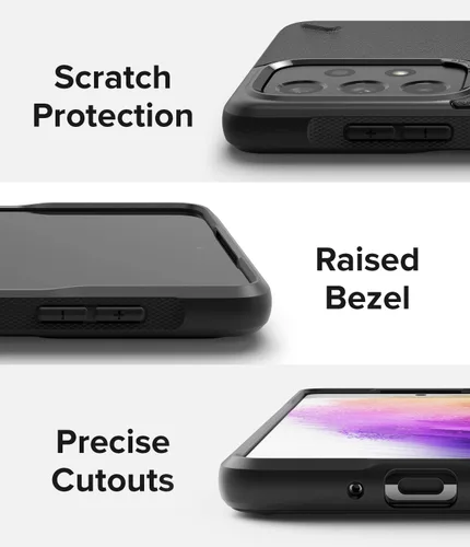 Vista 4 de Ringke Onyx Compatible with Samsung Galaxy A73 5G (2022) Case, Shockproof Rugged Heavy Duty Non-Slip Flexible TPU Cover - Black