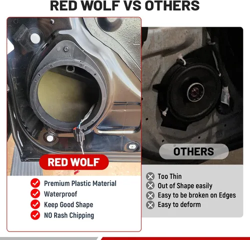 Vista 5 de RED WOLF Puerta delantera/trasera de 6.5 pulgadas de actualización de altavoz del mercado de accesorios Instalar espaciadores de soporte