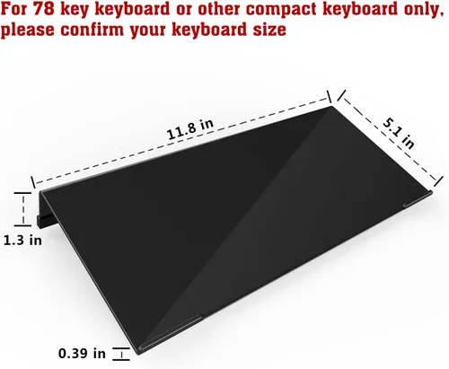 Vista 2 de KOTEMON Soporte para teclado pequeño de computadora, 11.8 x 5.1 pulgadas, bandeja para teclado de computadora pequeña, soporte acrílico para teclado