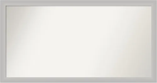 Vista 97 de Amanti Art Silver Bathroom Mirror for Over Sink, 26x45 Custom Made Marred Pewter Rectangle Vanity Mirror, Oversize Casual Wood Frame, Hangs Estaño