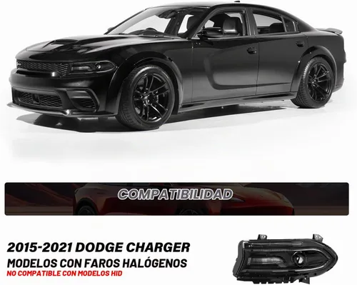 Vista 7 de Conjunto de faros halógenos Bingbingmotor para Dodge Charger 2015-2023