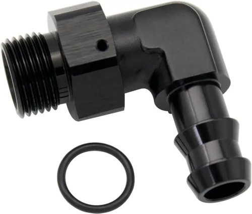 Vista 20 de Aluminio -4 AN ORB macho a 1/4 "(6.35mm) Barb Push On Manguera Adaptador Negro