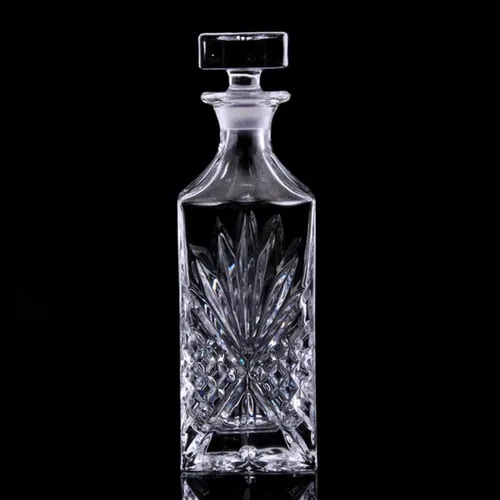 Vista 6 de Decantador de vidrio con tapón geométrico hermético, decantador de whisky para vino, bourbon, brandy, licor, jugo, agua, enjuague bucal, vidrio