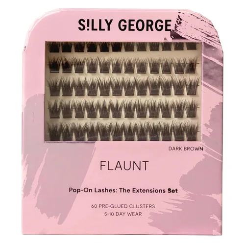 Vista 9 de Silly George Pestañas Pop-On – racimos de pestañas postizas prepegadas de 1 paso para bricolaje, extensiones de aspecto natural, Negro - Bloom