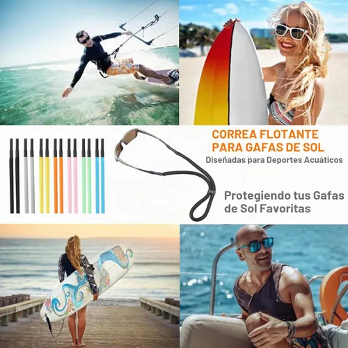 Vista 7 de Soporte para correa de lentes de sol para flotar, cordón ajustable para correa de lentes para hombres y mujeres, soporte para correa de gafas