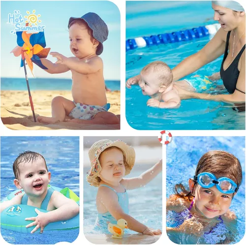 Vista 5 de Durio Pañales de natación para niños pequeños, pañales de natación reutilizables, pañales de natación lavables para bebés, pañales de natación