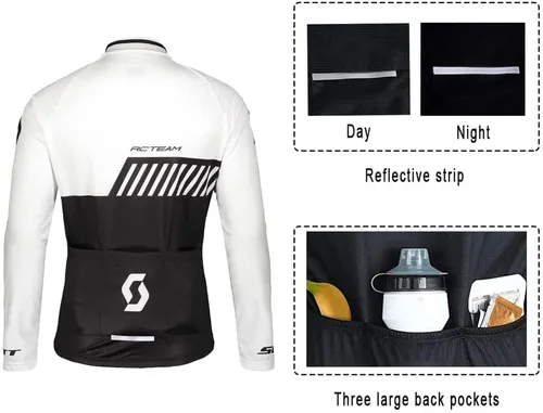 Vista 3 de Hombres Ciclismo Jersey Conjunto Traje De Bicicleta Manga Corta MTB Ciclismo Trajes De Secado Rápido Gel Esponja Acolchado Ciclismo Baberos