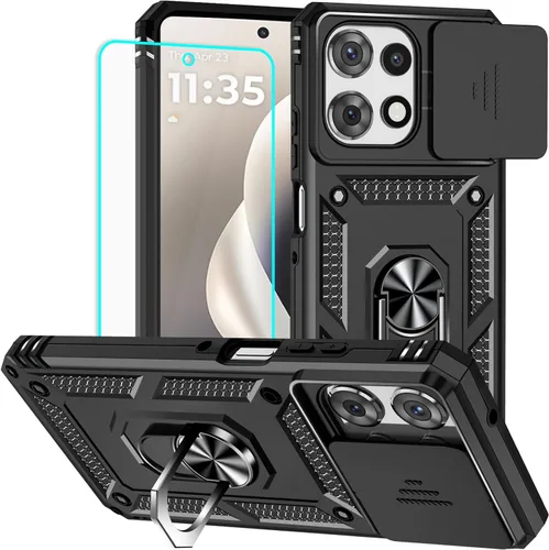 Vista 15 de HNHYGETE Funda para Moto G Power 5G 2024 con protector de pantalla: [grado militar de 20 pies a prueba de caídas] Funda protectora a prueba