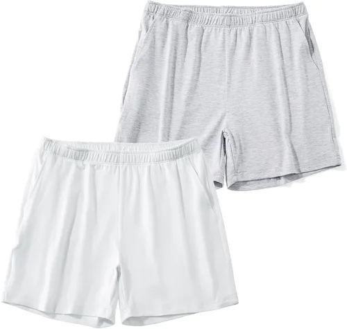 Vista 23 de AIMPACT Pantalones cortos de pijama para hombre con entrepierna de 4 Negro