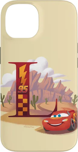 Vista 4 de Disney & Pixar - Carcasa para iPhone 17, diseño de letra L con monograma de letras L Lightning McQueen