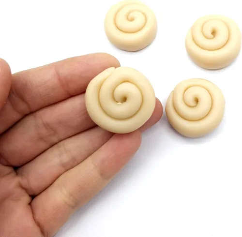 Vista 7 de Molde de rollo de canela - 1 pulgada de diámetro - Mini rollos de canela 4 cavidades Moldes de cera para derretir molde de bollo de canela Moldes