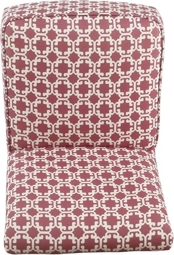 Vista 5 de HomePop Silla deslizadora sin brazos moderna juvenil, celosía rosa y blanca