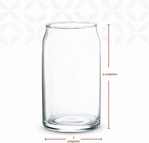 Vista 2 de GLING [Paquete de 6 – 16 onzas.] Vasos con forma de lata de vidrio, vasos de cerveza y café, vasos cordiales, vasos de cóctel