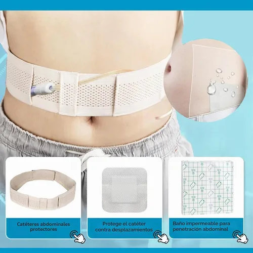 Vista 3 de Cinturones PD transpirables de malla peritoneal, accesorios de catéter de diálisis, suministros de transferencia suave, cinturones protectores
