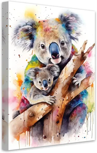 Vista 7 de LZIMU Lienzo de alpaca en acuarela, divertido póster de alpaca, impresiones de lindos animales, obras de arte coloridas para guardería, decoración