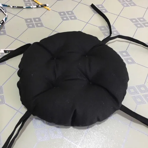 Vista 3 de Cojines de asiento redondos para exteriores con lazos, almohadillas para sillas de pana súper suaves, antideslizantes, herramientas para sillas