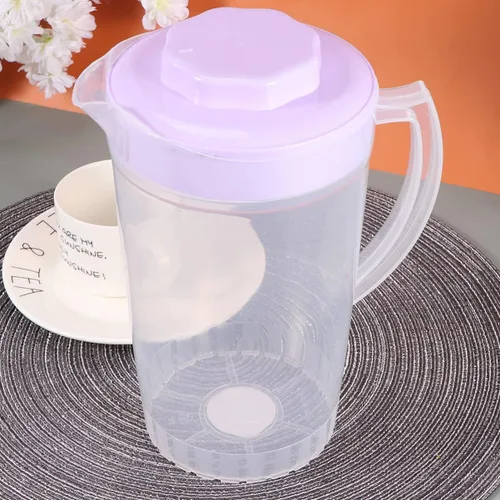 Vista 9 de Jarra de limonada para bebidas, tetera de jugo con tazas, hervidor de agua fría de plástico, jarra de agua transparente, jarra de té helado, jarra