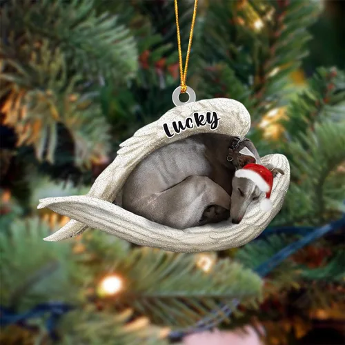 Vista 12 de Ángel durmiente de Afghan Hound para Navidad, adorno personalizado con el nombre del perro, adorno de Navidad personalizado para amantes de perros