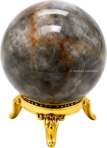 Vista 55 de Amazing Gemstone Bola de cristal de Amazonita con soporte, bolas de meditación de esfera de cristal de 2 pulgadas para brujería y bolas decorativas