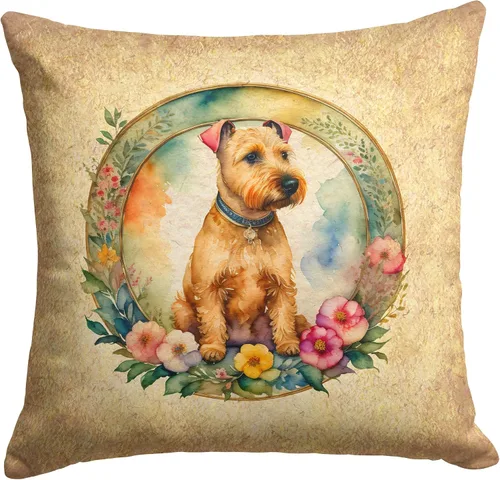 Vista 252 de Caroline's Treasures DAC2072PW1414 Affenpinscher and Flowers - Almohada decorativa de tela, lavable a máquina, para interiores y exteriores