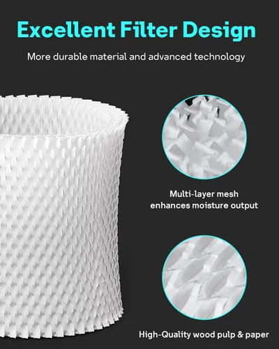 Vista 3 de Leemone Paquete de 6 Filtros de Reemplazo para Humidificador de Cama Compatible con Humidificadores de Cama con Dosel y de Guardería, Hecho