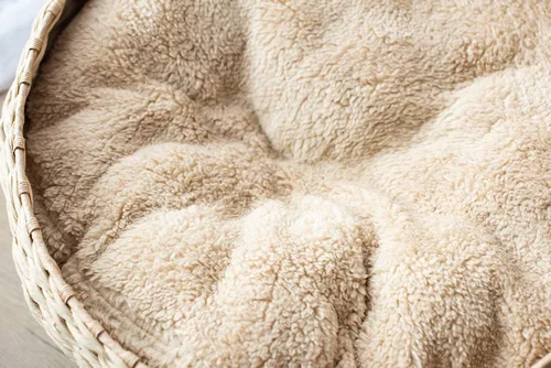 Vista 4 de PetPals Cama de cesta de cuerda de papel tejida a mano con cojín