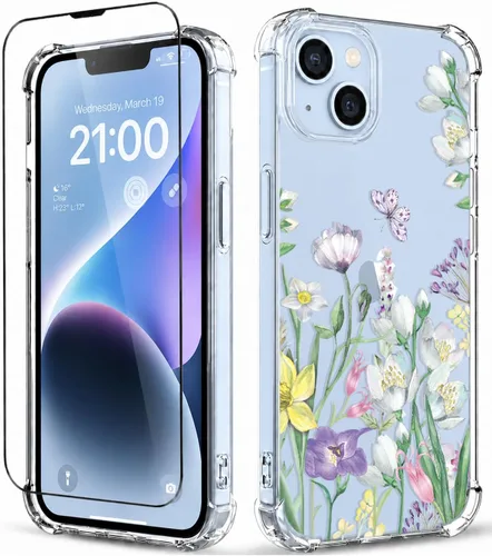 Vista 27 de Funda para iPhone 13 y iPhone 14 (6.1 pulgadas), funda protectora delgada de poliuretano termoplástico suave a prueba de golpes, bonito