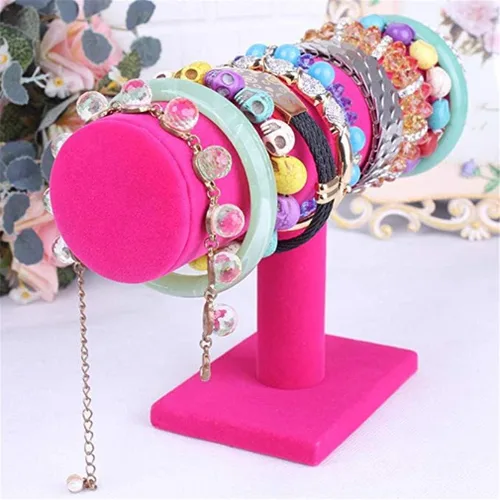 Vista 3 de MERSDW Mini estante de terciopelo para joyería, pulsera, collar, soporte organizador de exhibición, la mesa portátil es simple y antideslizante