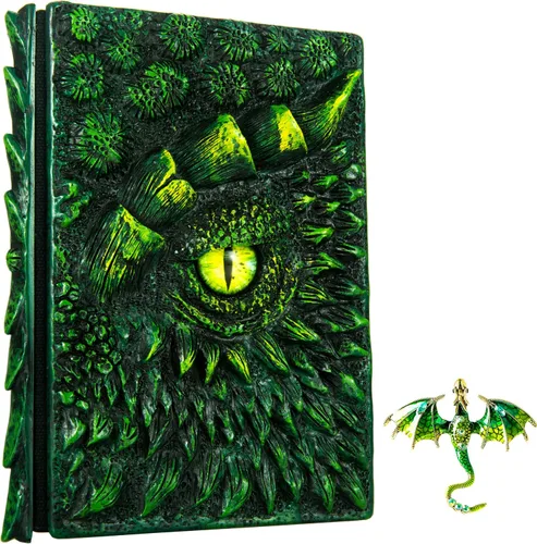 Vista 29 de Diario 3D en relieve de ojo de dragón en relieve, cuaderno grabado de resina, cuaderno Dnd para los amantes de los dragones, papel en blanco, bloc