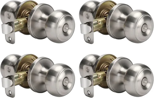 Vista 82 de Goldenwarm Pomos de puerta de paso de bronce champán, 1 paquete de pomos para puerta de armario interior, juego de perillas de puerta de paso