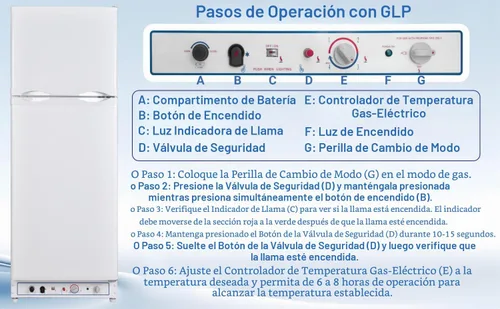 Vista 3 de SMETA Refrigerador de propano, refrigerador de 2 vías con congelador de 9.4 pies cúbicos, 110 V/gas GLP, refrigerador de almacenamiento grande