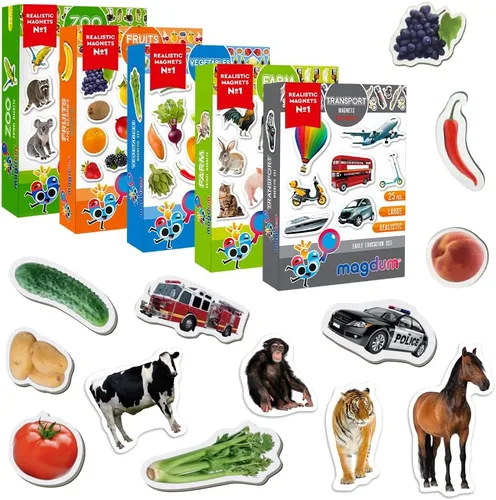 Vista 14 de Forest Photo - Imanes para niños pequeños, 20 animales magnéticos para nevera