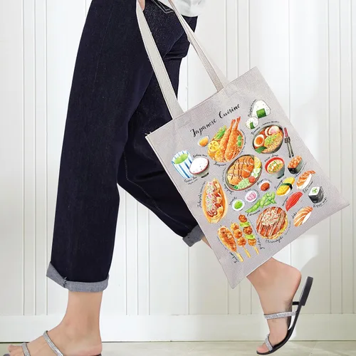 Vista 4 de BWWKTOP Bolsa de mano de cocina japonesa Regalos de viaje de Japón Bolsa de hombro Cultura japonesa Mercancía de viaje de Japón, Cocina Japonesa