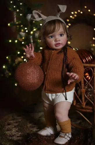 Vista 2 de Angelbaby Muñecas Reborn de aspecto real de 26 pulgadas, muñeca de bebé realista de silicona suave con peso para niña recién nacida, adorable niña