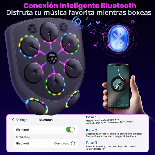 Vista 11 de Smart Music Boxing Machine for Adults and Kids, Bluetooth Boxing Equipment with Boxing Gloves, Wall Mounted Electronic Punching Machine for Home Gym