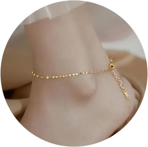 Vista 4 de LANG XUAN Tobillera de tortuga turquesa de varias capas de oro bohemio hecho a mano con dije de árbol de la vida para mujer