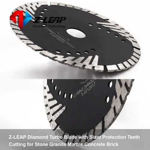 Vista 5 de Diamond Turbo Blades - Hoja de sierra de segmentos de 0.315 pulgadas para baldosas de granito, hormigón y ladrillos seco/húmedo, 6 pulgadas