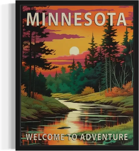 Vista 45 de Póster artístico de paisaje del estado de Alabama, decoración artística de paisaje retro de estados, pintura de montaña y paisaje de aventura