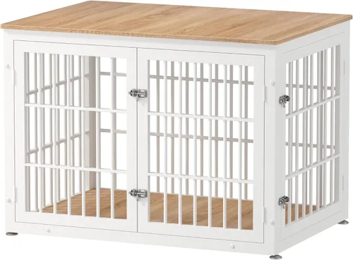 Vista 22 de rehomerance Mueble de jaula de perro resistente de 26 pulgadas para perros pequeños, mesa auxiliar decorativa para casa de mascotas, muebles de Negro